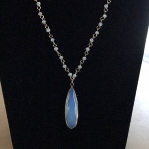 Necklace crystals, moonstone w/ ac
